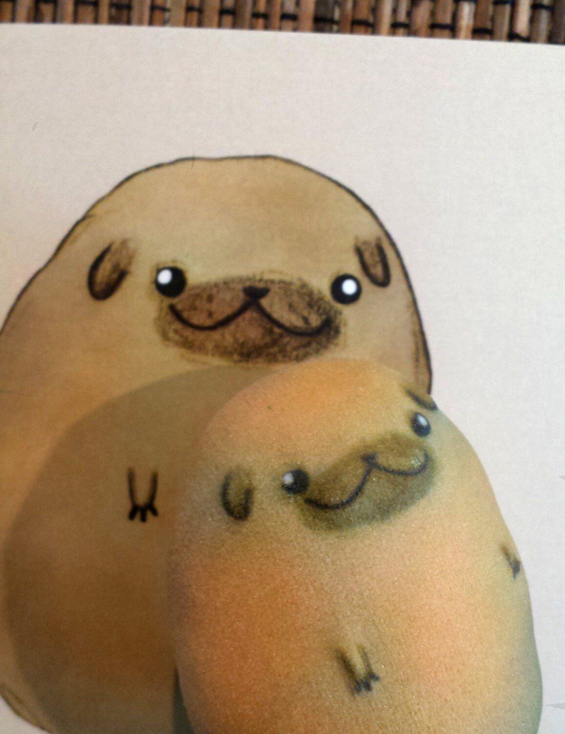 Pugtato Card: A6 Illustration Card with Kraft Envelope
