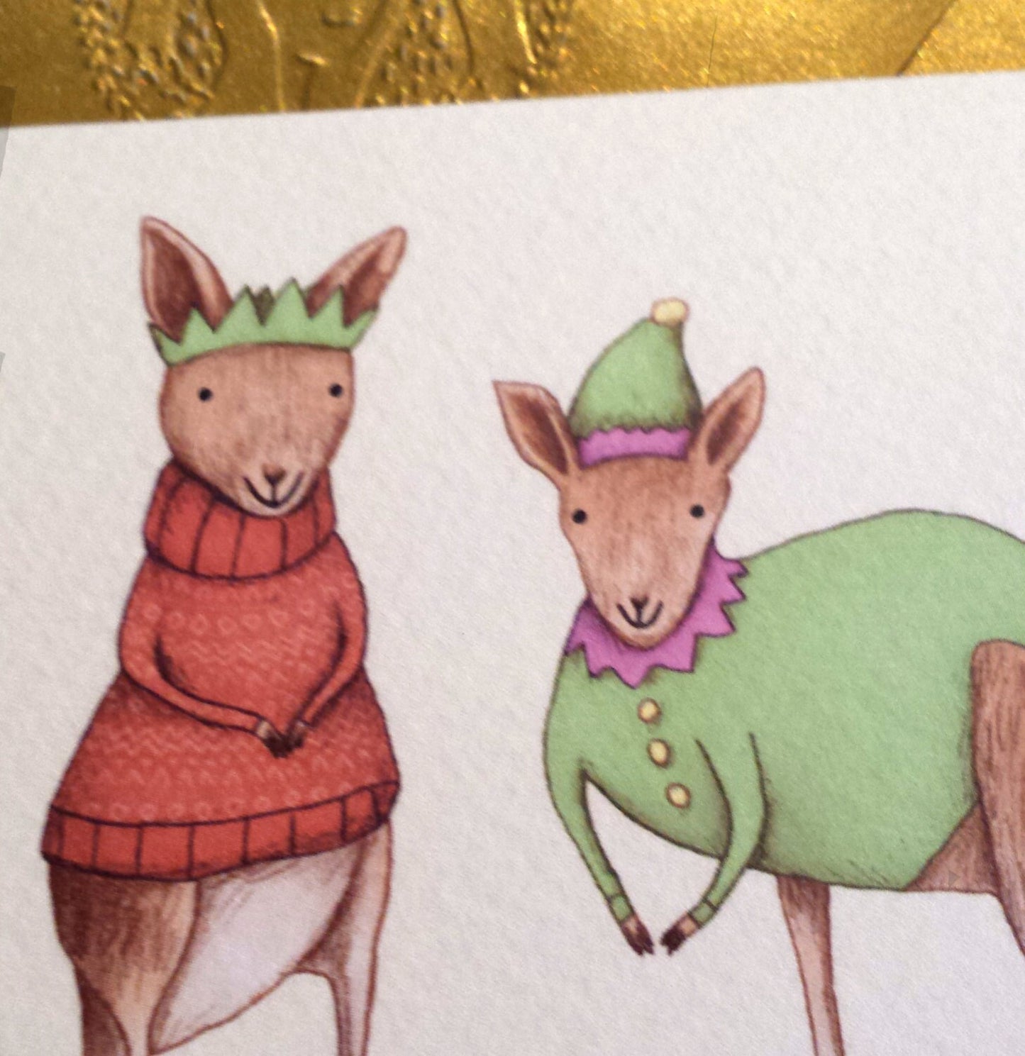 Australian Christmas Card: Kangaroos in Jumpers
