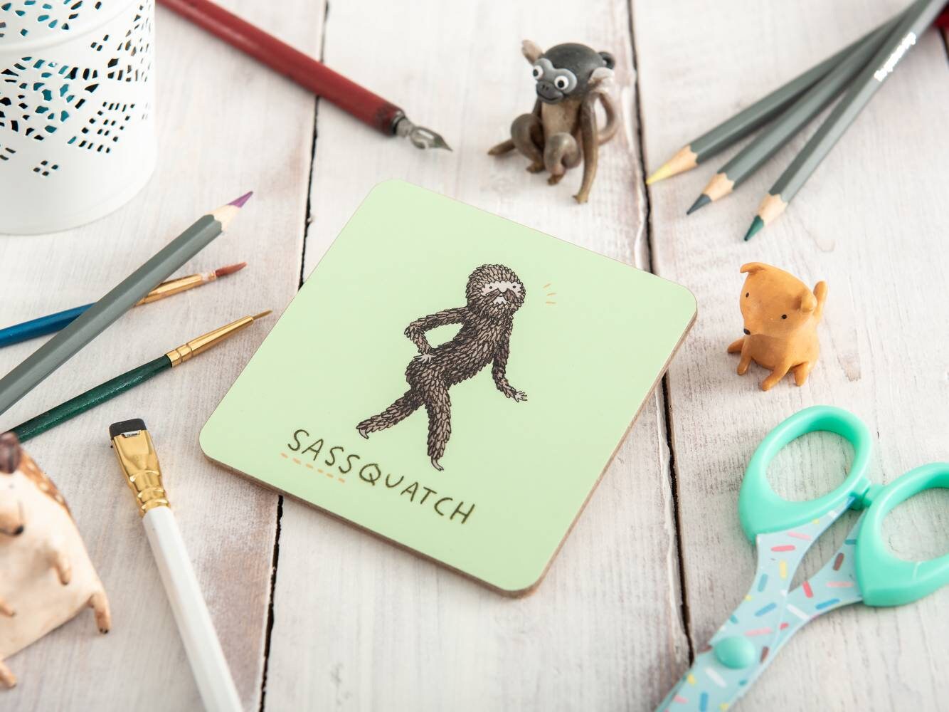 Sassquatch Sassy Sasquatch Bigfoot Yeti Drinks Coaster