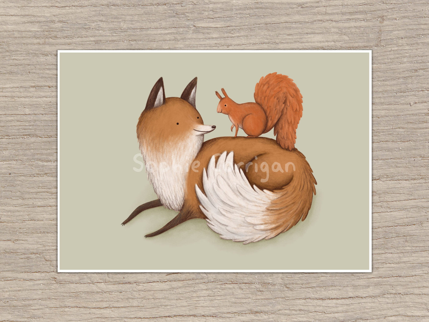 Fox & Red Squirrel Signed Fine Art Print