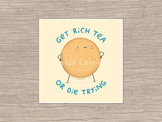 Rich Tea Signed Art Print - Cute British Biscuit - Cute Cookie - Kitchen Art - Funny Illustration - UK Worldwide Postage Sophie Corrigan