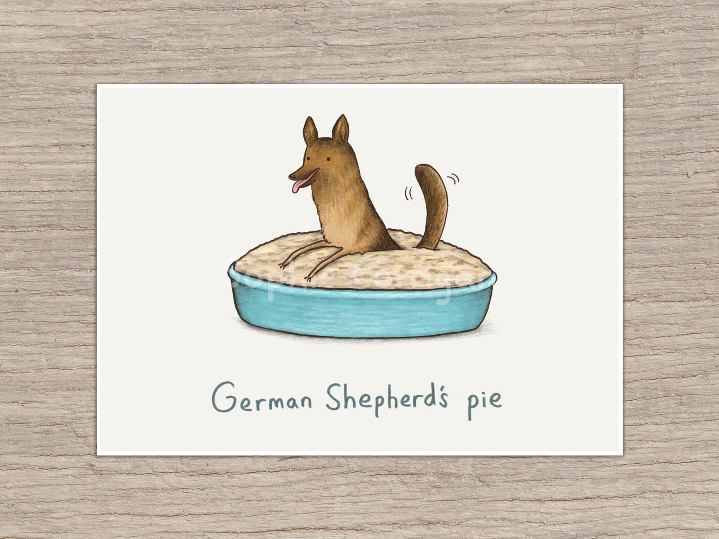 German Shepherd's Pie Alsatian Signed Fine Art Print
