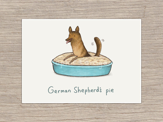 German Shepherd's Pie Alsatian Signed Fine Art Print