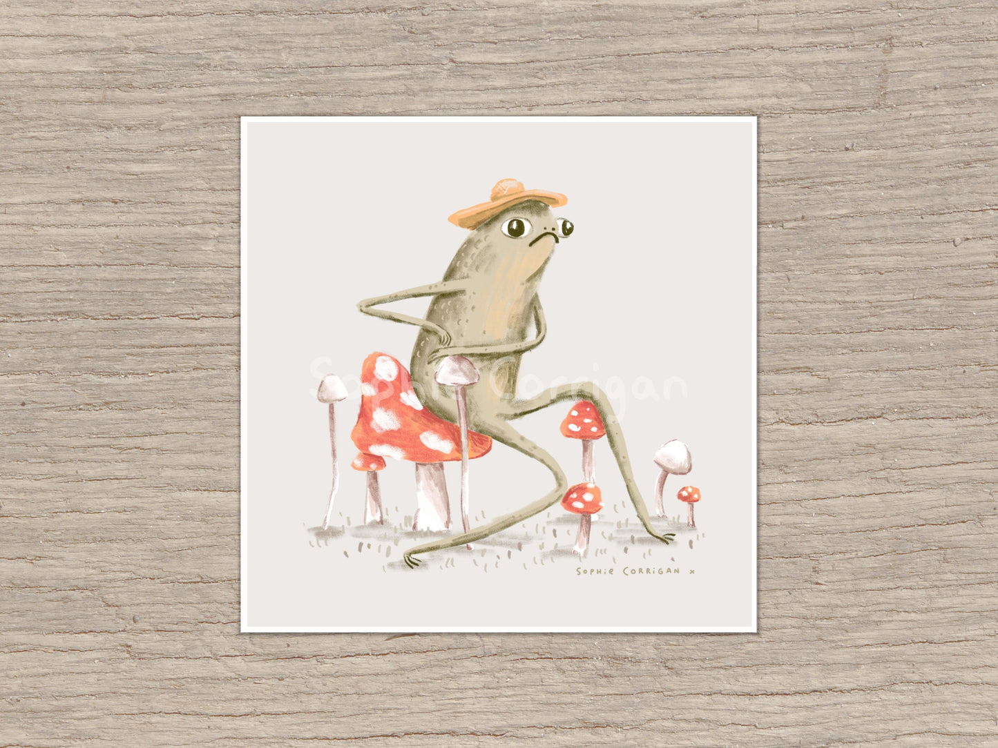 Awkward Toad Art Print: Signed Funny Frog Illustration