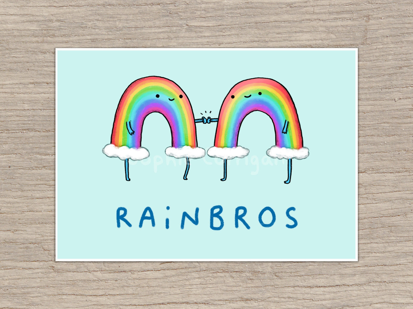 Rainbros Cute Fistbump Rainbow Brothers Signed Fine Art Print