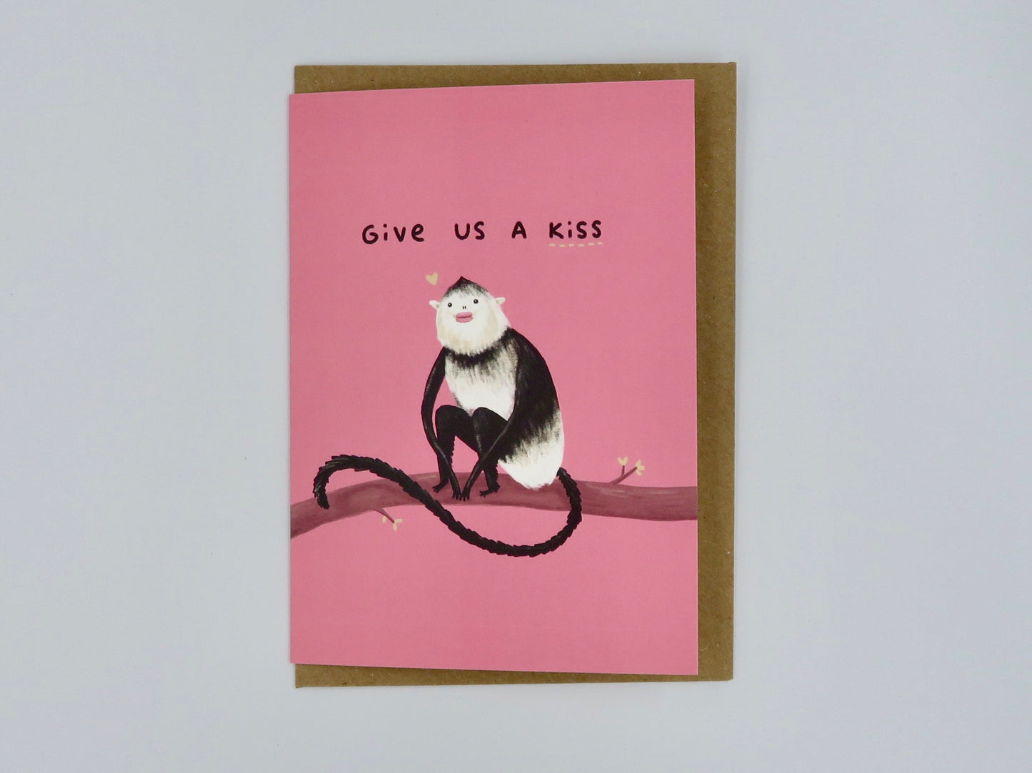 Yunnan Snub-Nosed Monkey Funny Kiss Valentine's Card