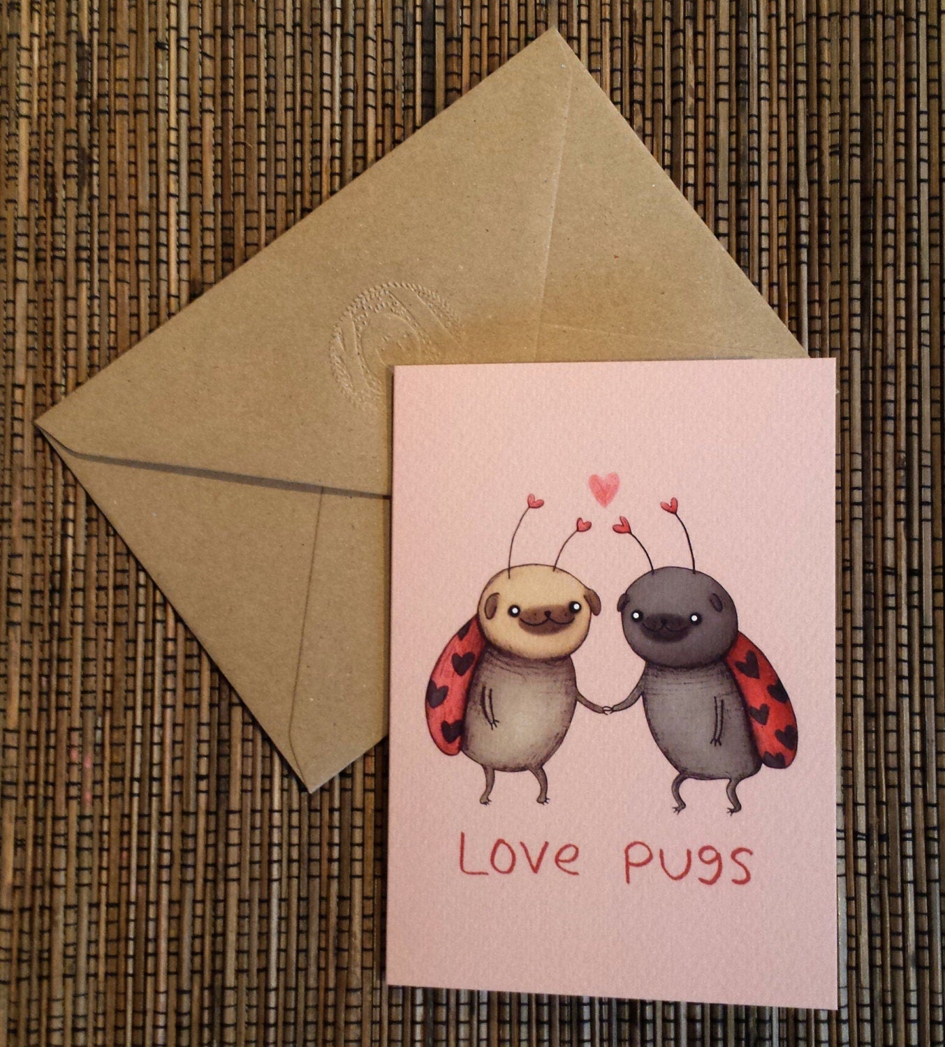 Love Pugs Card