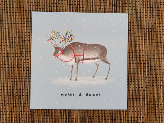 Merry & Bright Reindeer Christmas Card