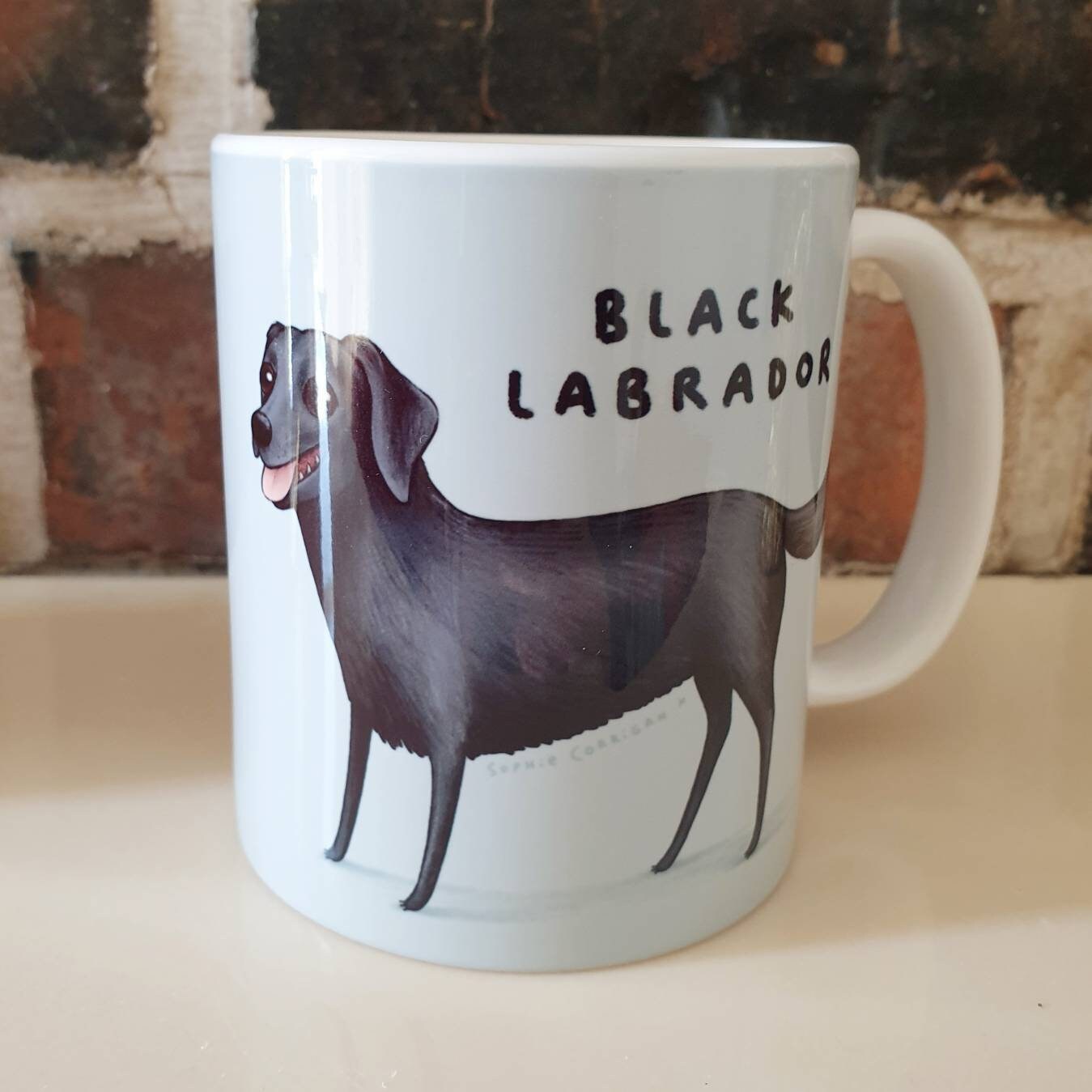 Black Labrador Dog Glossy Mug