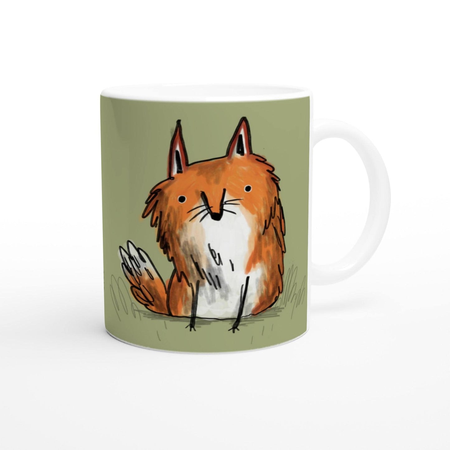Scraggly Fox - Cute Foxes Illustration 11oz Ceramic Mug