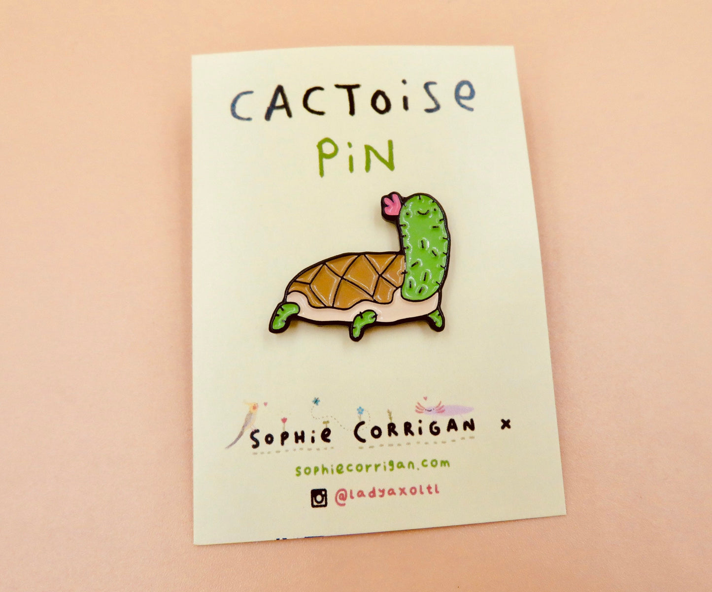 Cactoise Cactus Tortoise Pin Badge