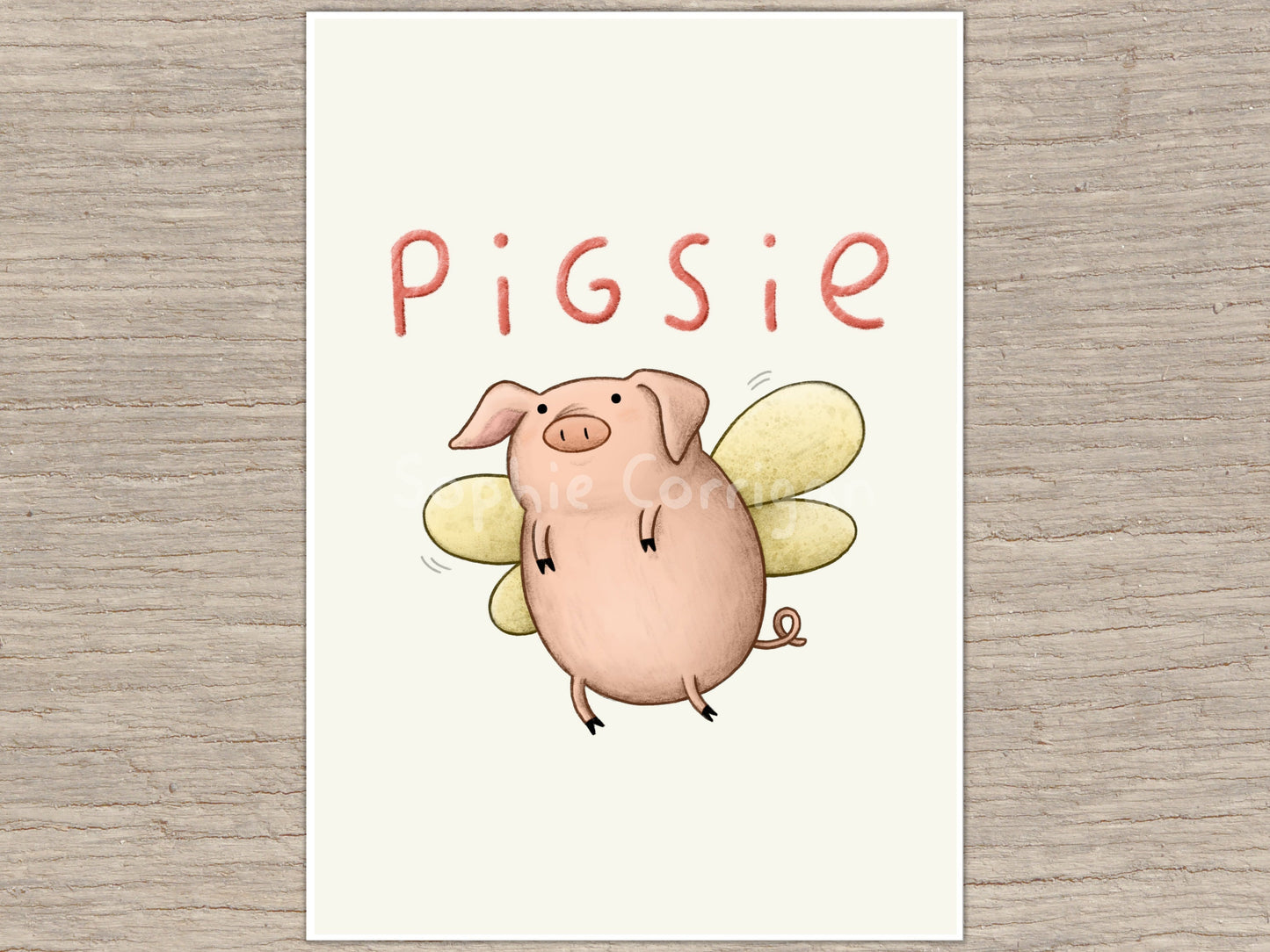 Pigsie Pixie Pig Signed Art Print