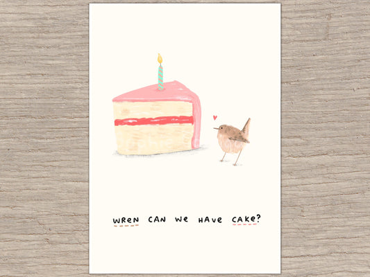 Wren Can We Have Cake Signed Fine Art Print