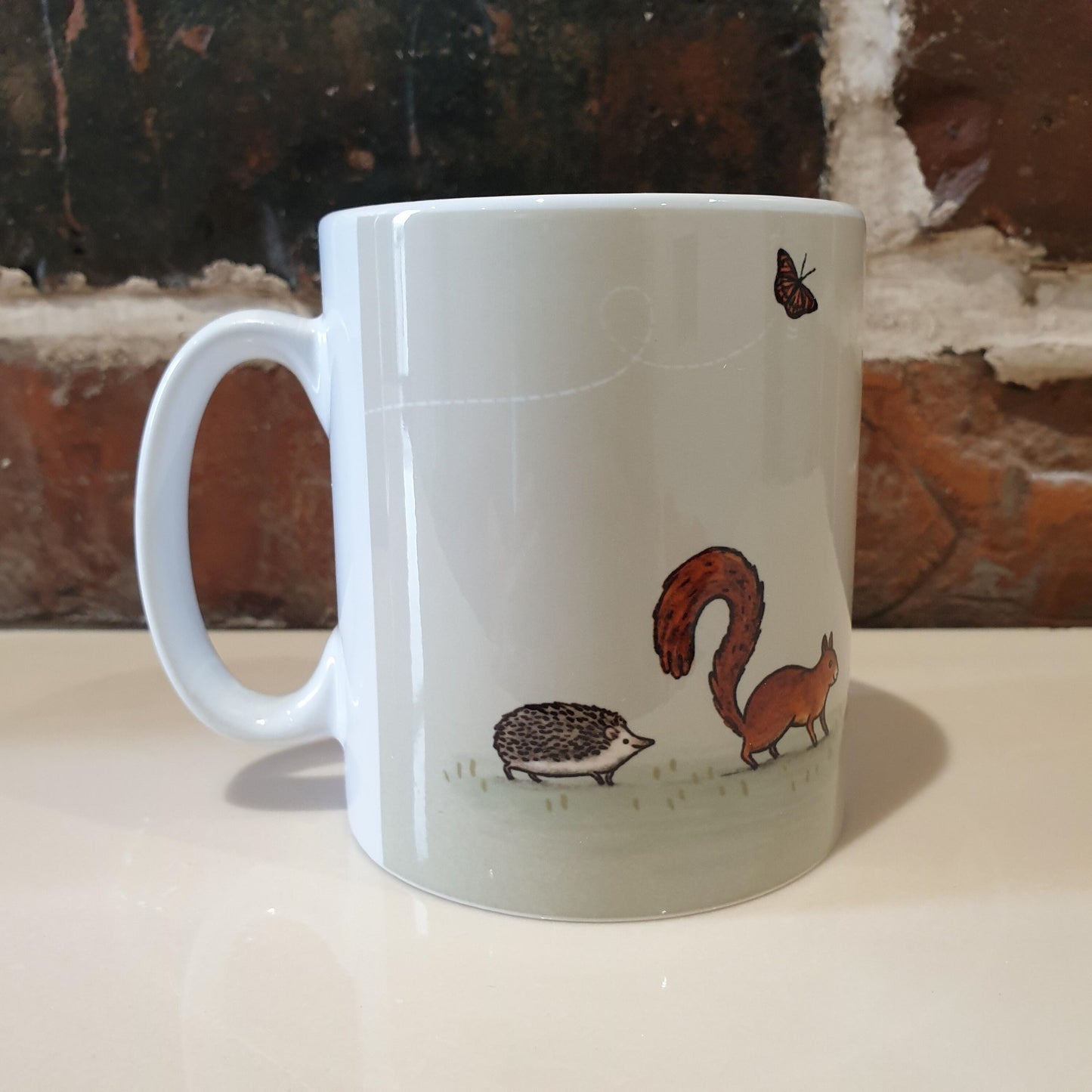 Behind You All The Way Fox Hare Red Squirrel Hedgehog Butterfly British Wildlife Mug