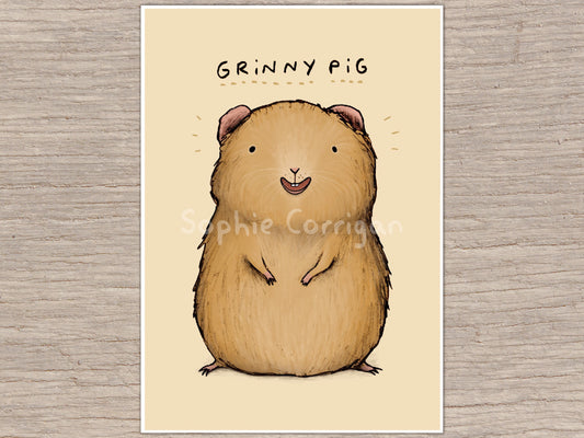 Grinny Pig Signed Art Print