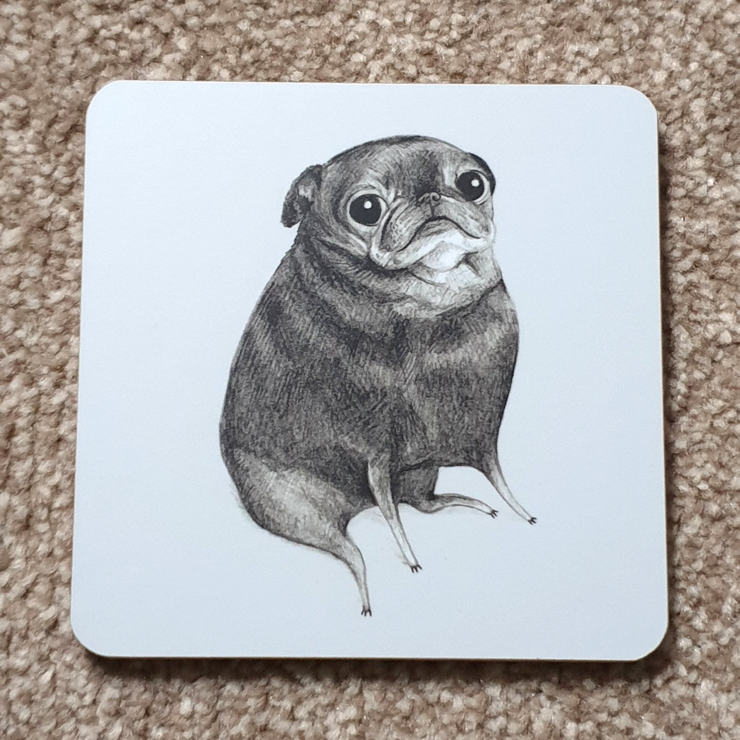 Sweet Black Pug Coaster