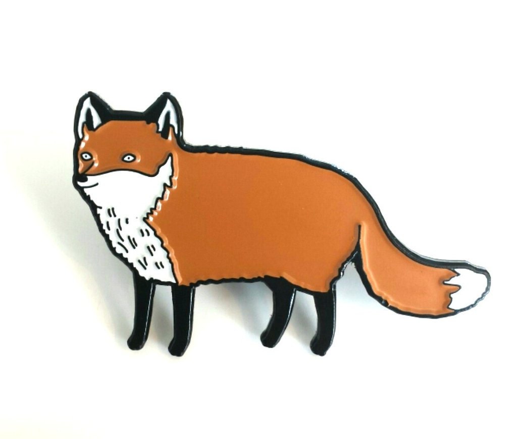 Fox Enamel Pin: Original Illustration, British Wildlife Charity