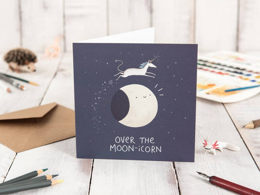 Over the Moon-icorn Card