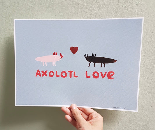 Axolotl Love Signed Fine Art Print
