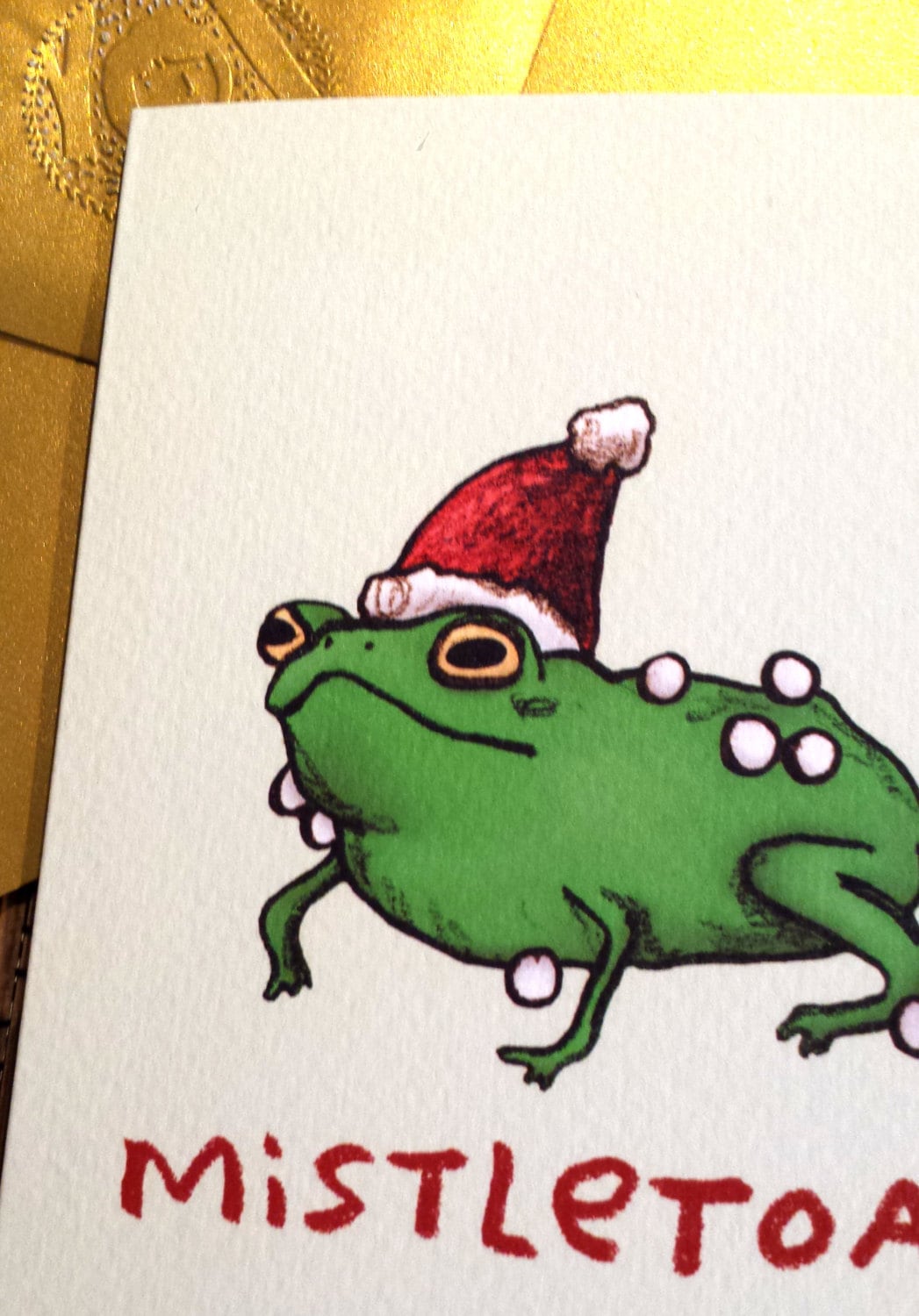 Mistletoad Mistletoe Toad Frog Christmas Card