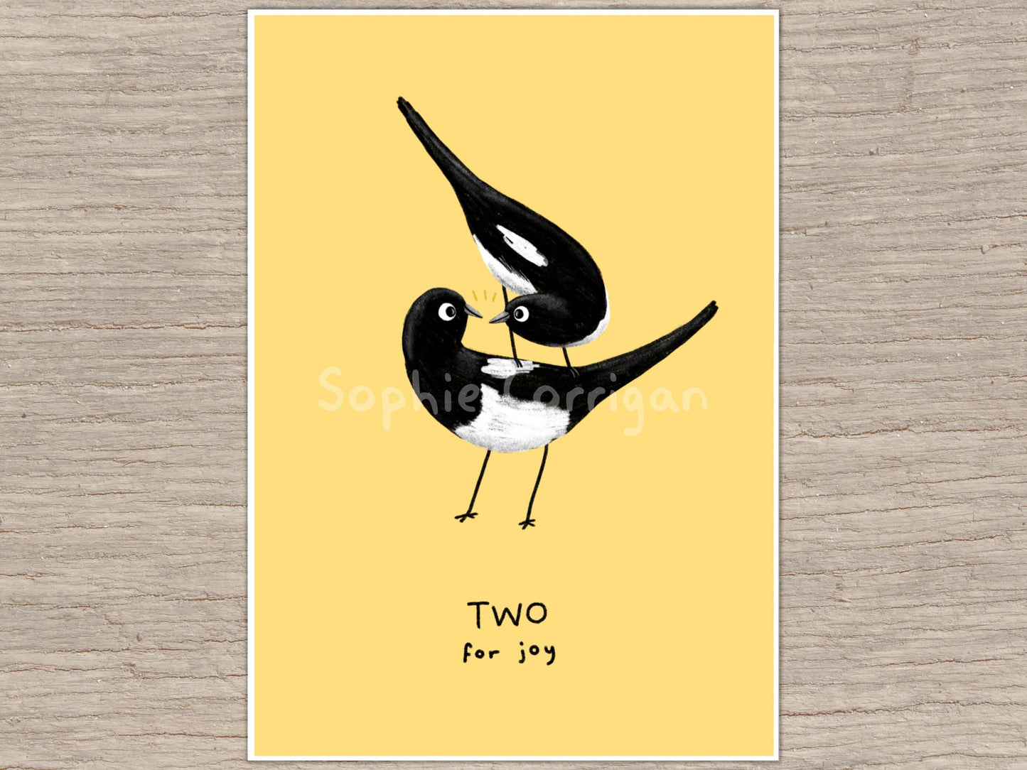 Two for Joy Magpie Rhyme Signed Fine Art Print - New Baby Twins Nursery Gift