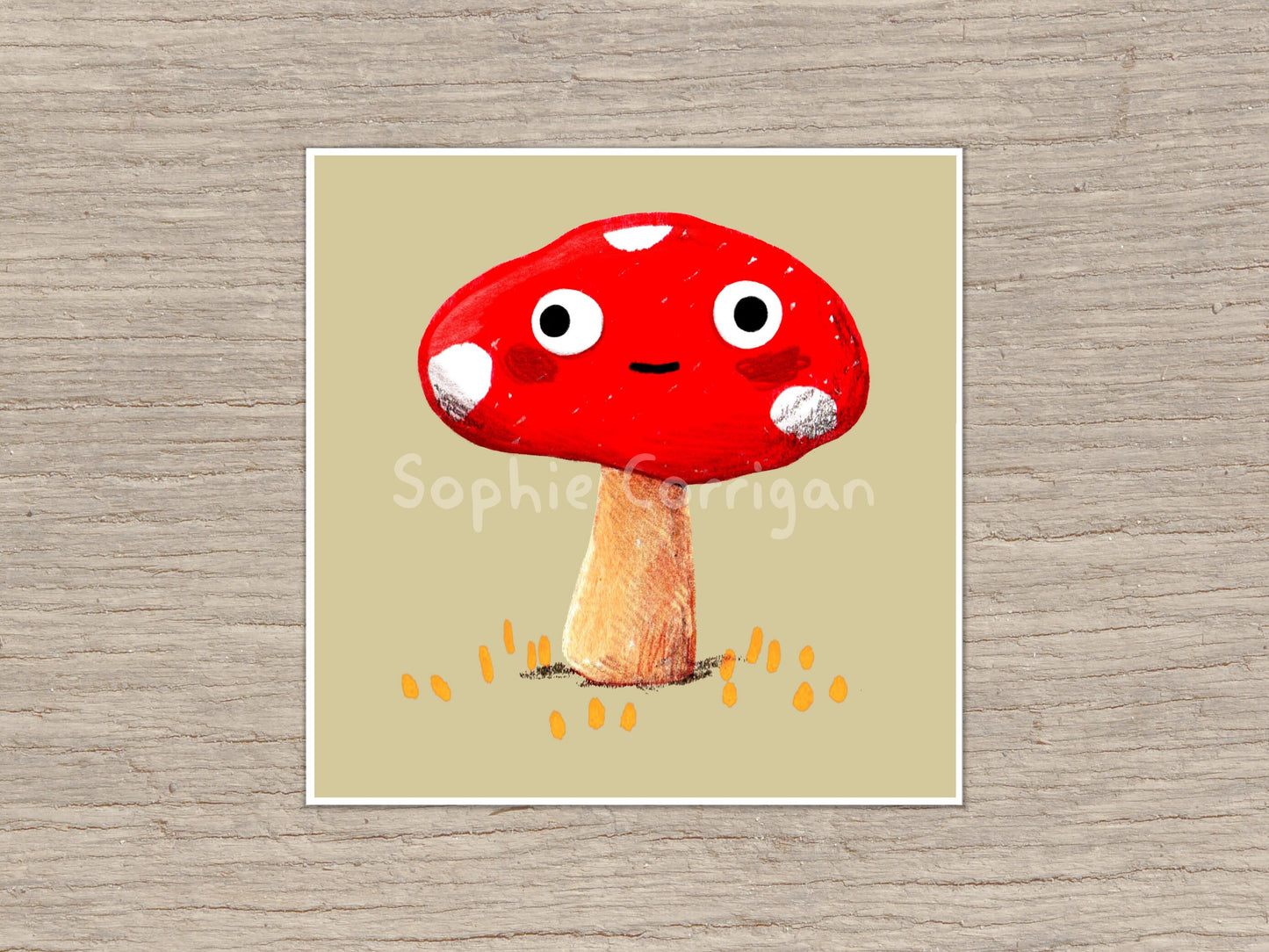 Wonky-Eyed Mushroom Signed Art Print