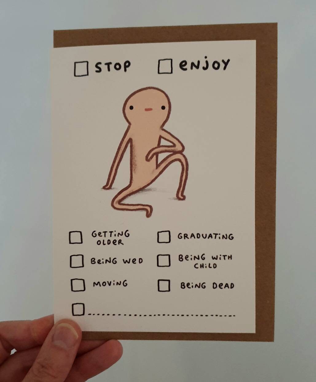 Multiple Choice Honest Blob Greeting Card - Birthday, Wedding, Marriage, New Home, Pregnancy, Graduation