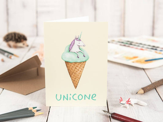 Unicone Card | Original Unicorn Ice Cream Illustration Greeting Card