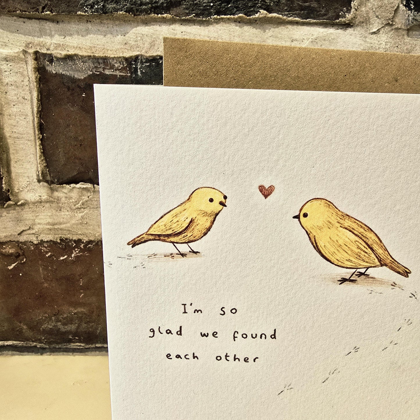 I'm So Glad We Found Each Other - Yellow Birds Love Friendship Engagement Valentines Card