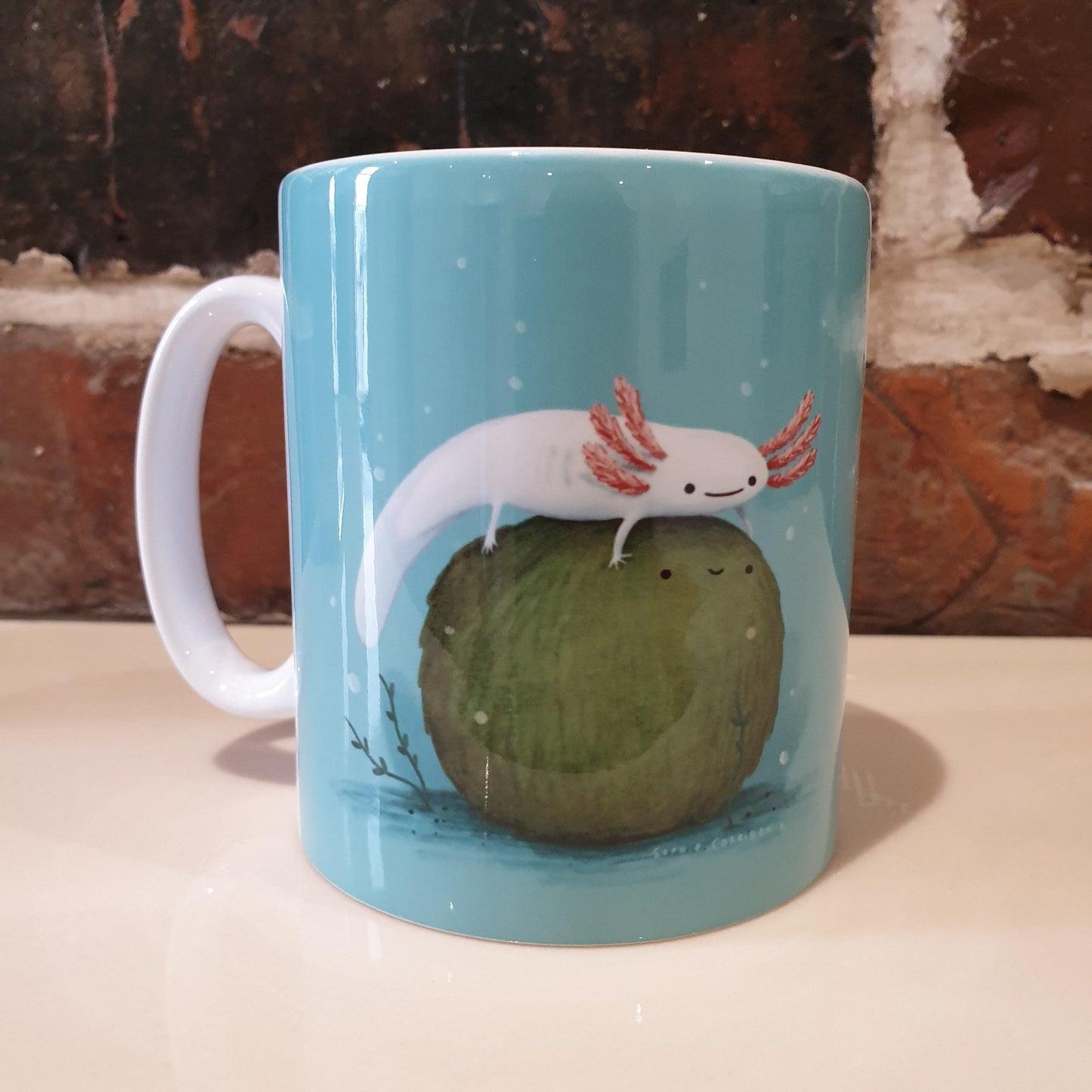 Axolotl on a Mossball Mug
