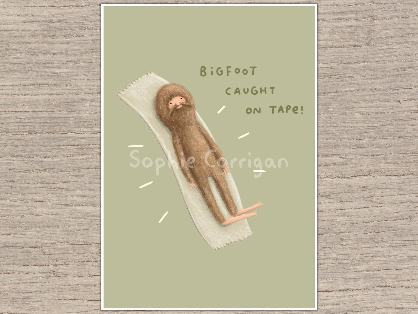 Bigfoot Caught on Tape Funny Signed Fine Art Print