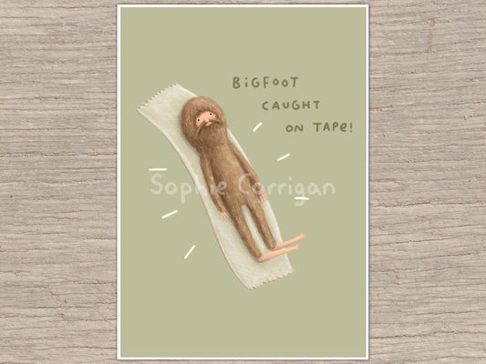 Bigfoot Caught on Tape Funny Signed Fine Art Print