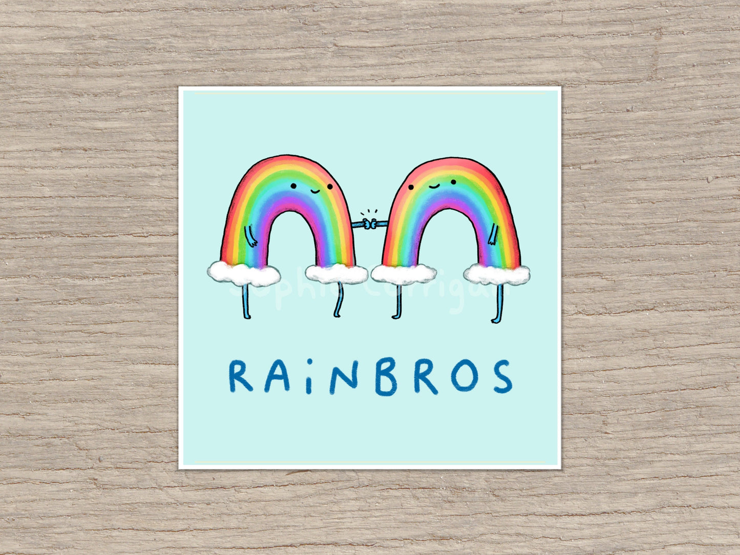 Rainbros Cute Fistbump Rainbow Brothers Signed Fine Art Print
