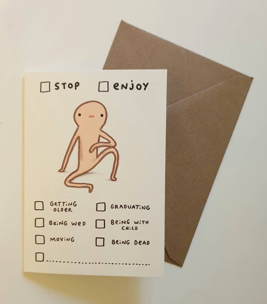 Multiple Choice Honest Blob Greeting Card - Birthday, Wedding, Marriage, New Home, Pregnancy, Graduation