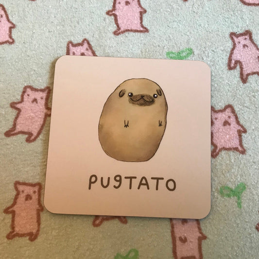 Pugtato Potato Pug Coaster
