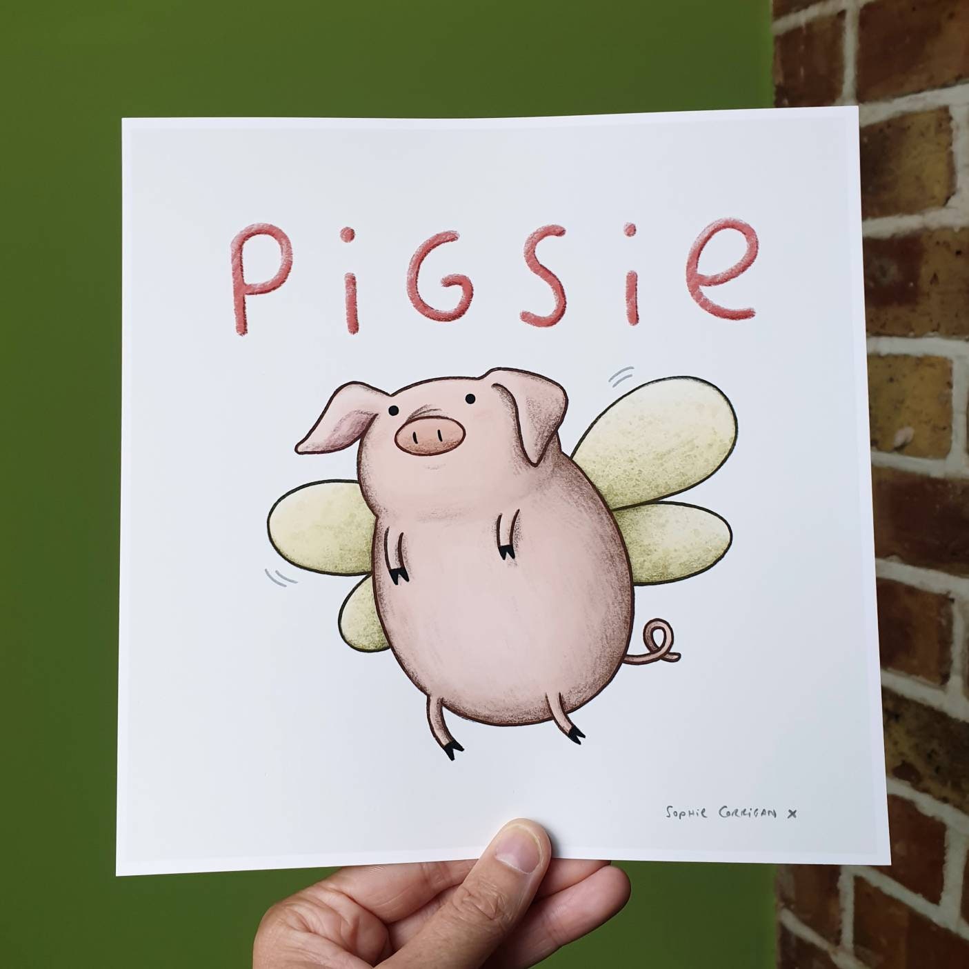 Pigsie Pixie Pig Signed Art Print