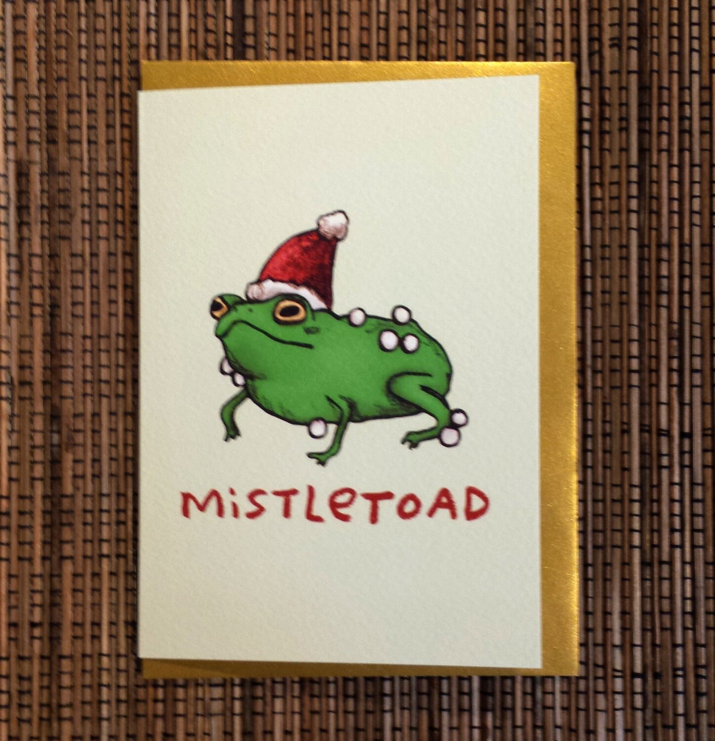 Mistletoad Mistletoe Toad Frog Christmas Card