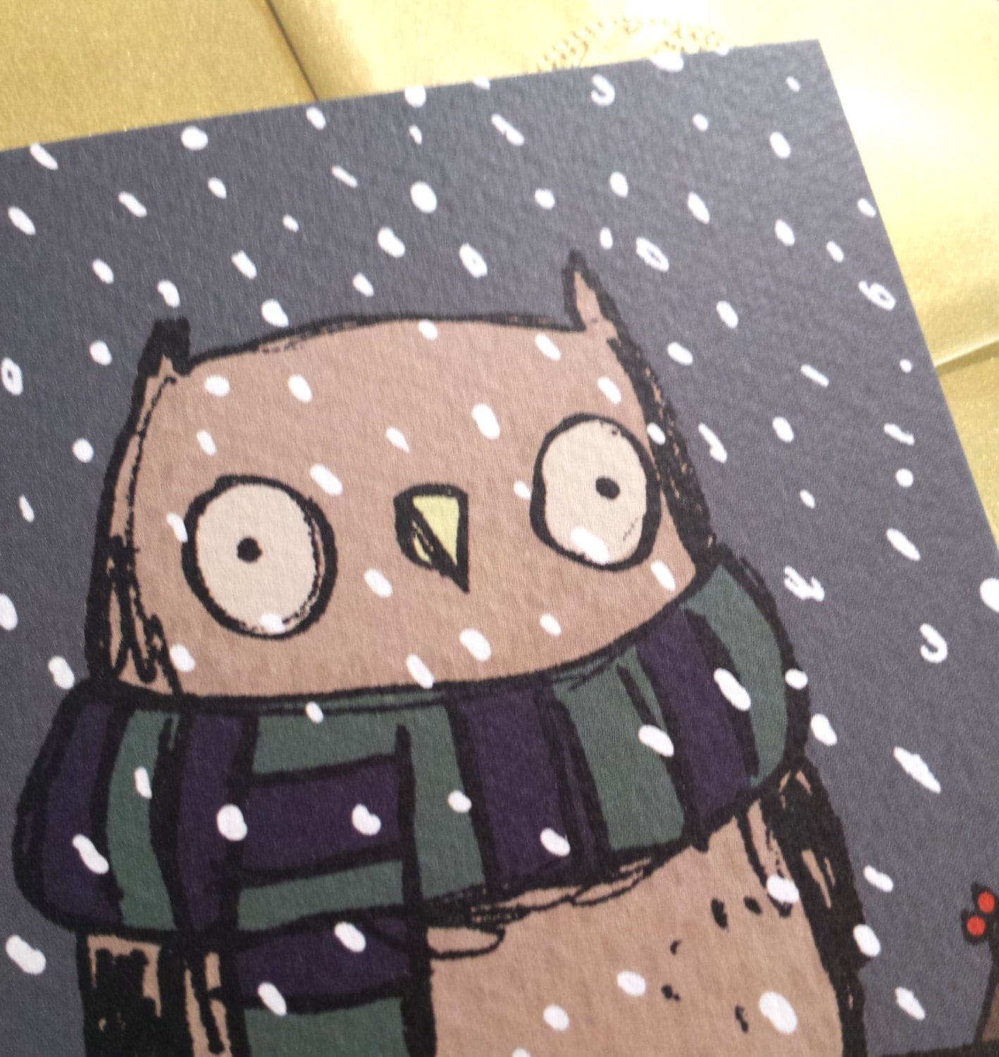 Chilly Owl in the Snow Christmas Card
