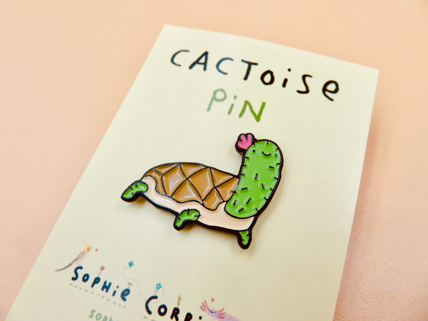 Cactoise Cactus Tortoise Pin Badge