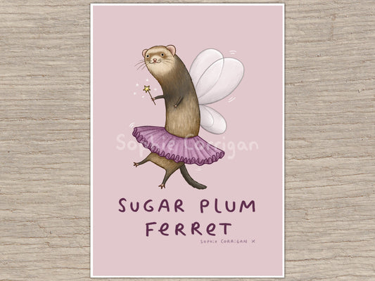 Sugar Plum Ferret Signed Art Print