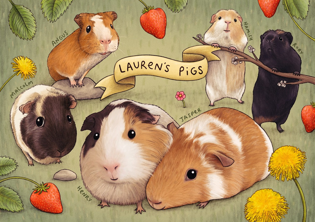 Bespoke Pet Portrait: Custom Color Illustration (Digital)