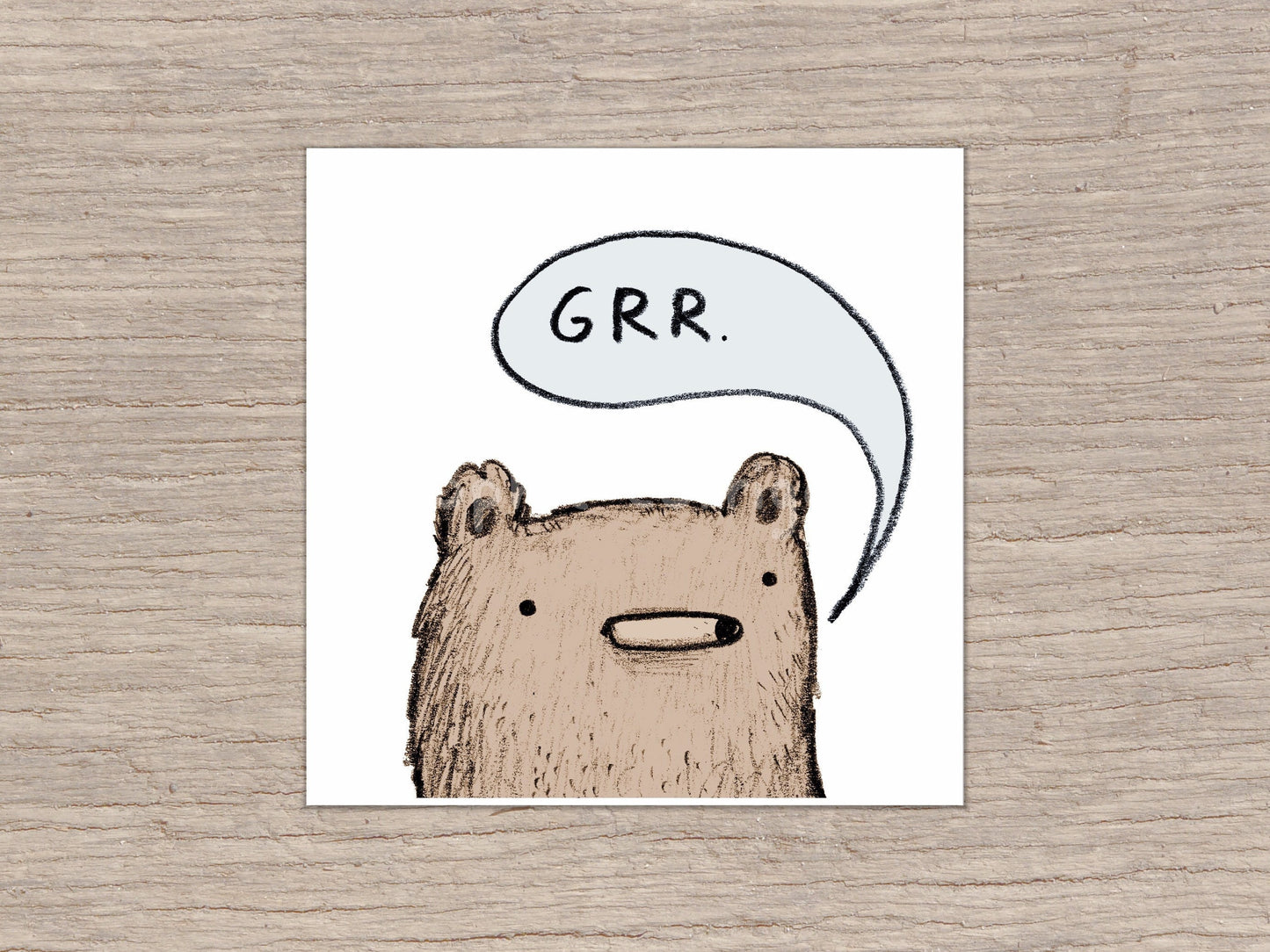 Growling Bear Grrr Signed Fine Art Print