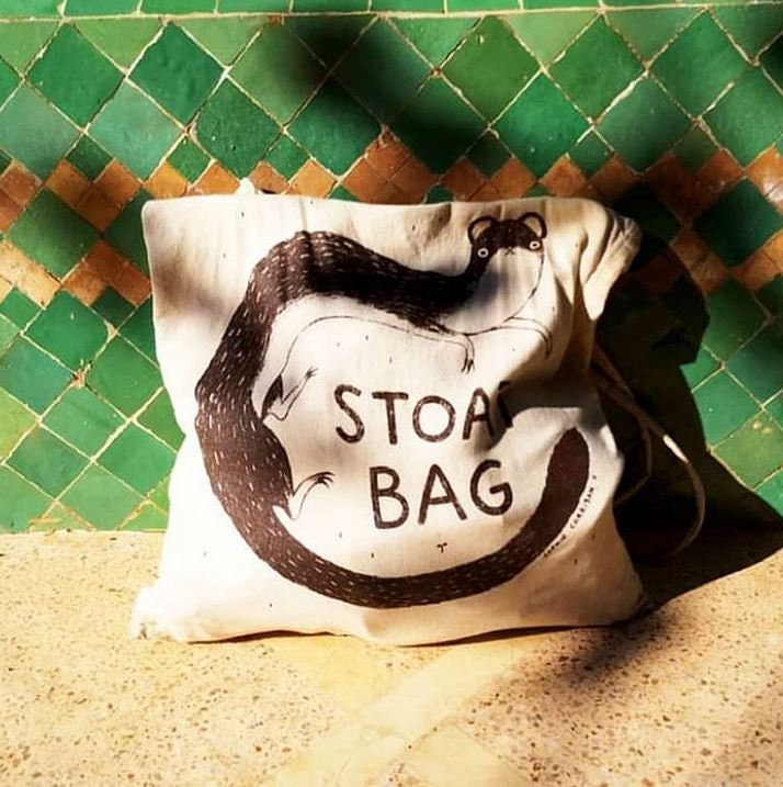 Stoat Bag: Hand Screen Printed Stoat Tote, Original Design
