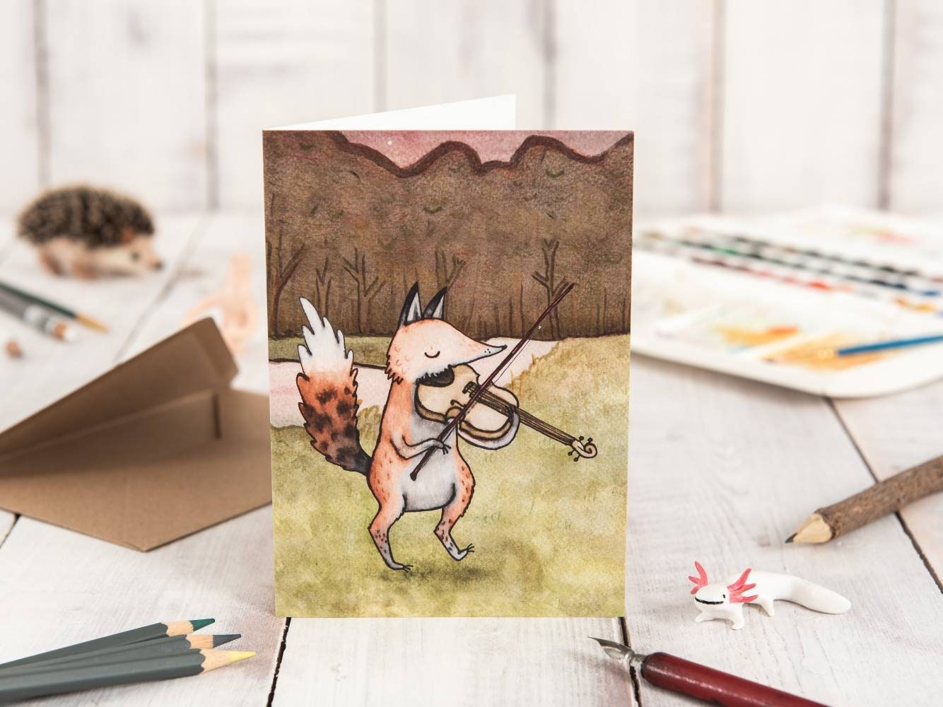 Violin Fox Card