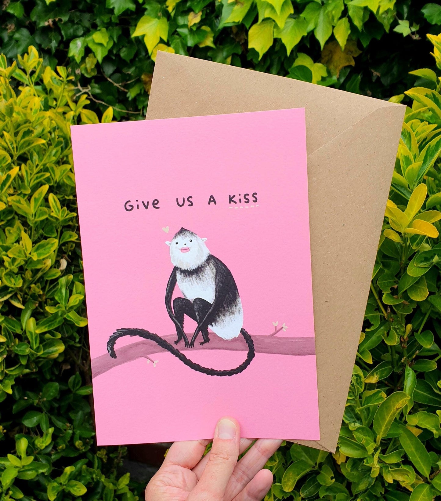 Large Yunnan Snub-Nosed Monkey 'Give Us a Kiss' Card