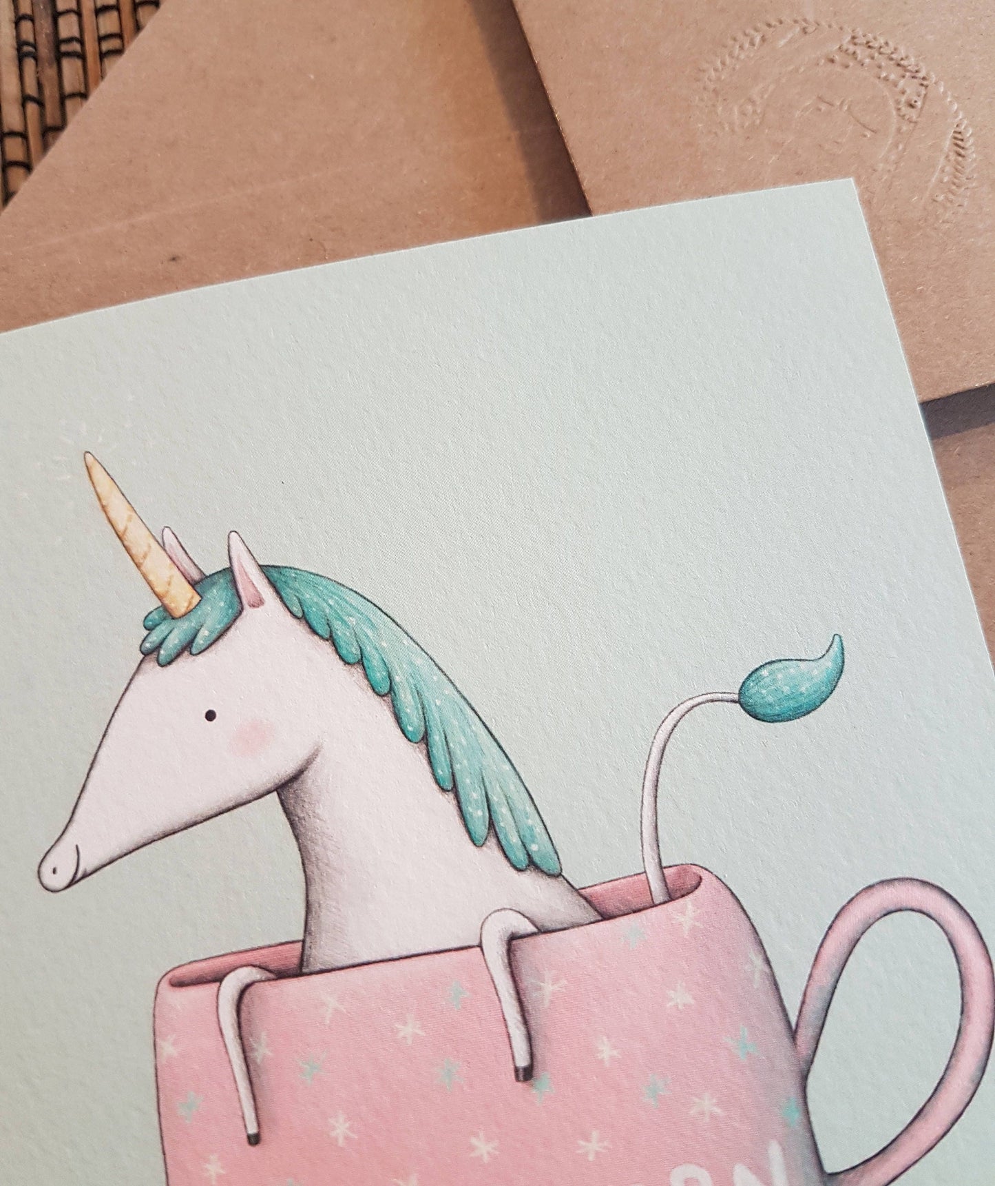 Brewnicorn Card: Unicorn in Teacup Illustration