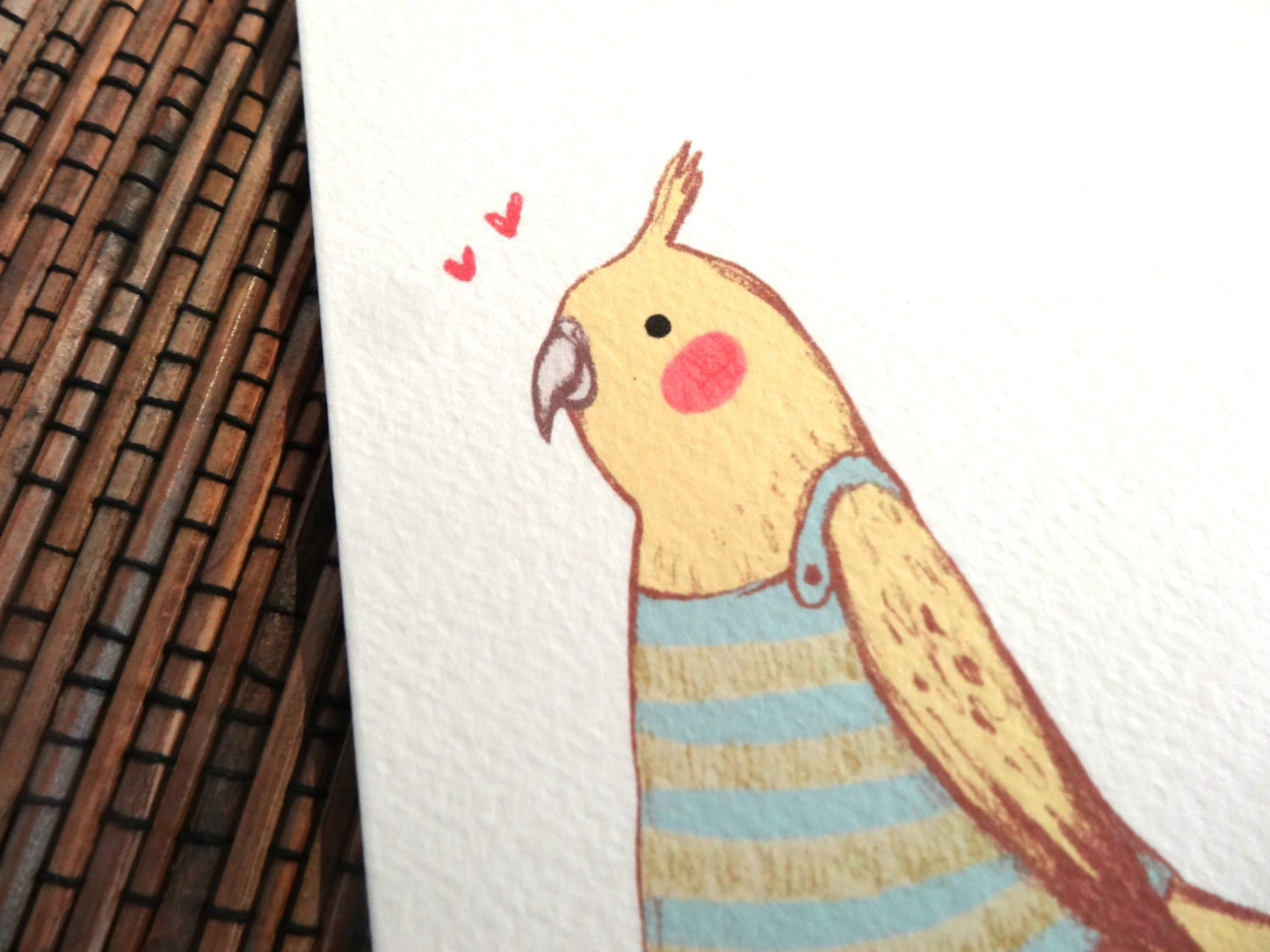 Frockatiel Card - Cute Funny Cockatiel in a Dress