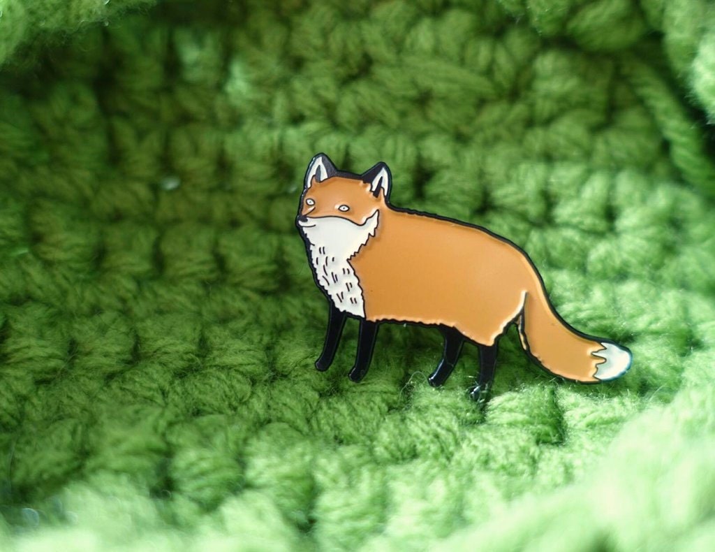 Fox Enamel Pin: Original Illustration, British Wildlife Charity