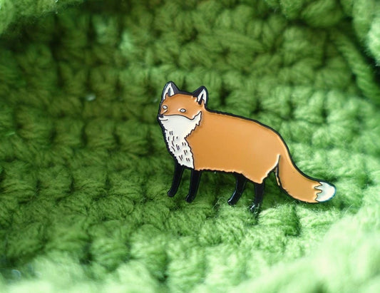 Fox Enamel Pin: Original Illustration, British Wildlife Charity