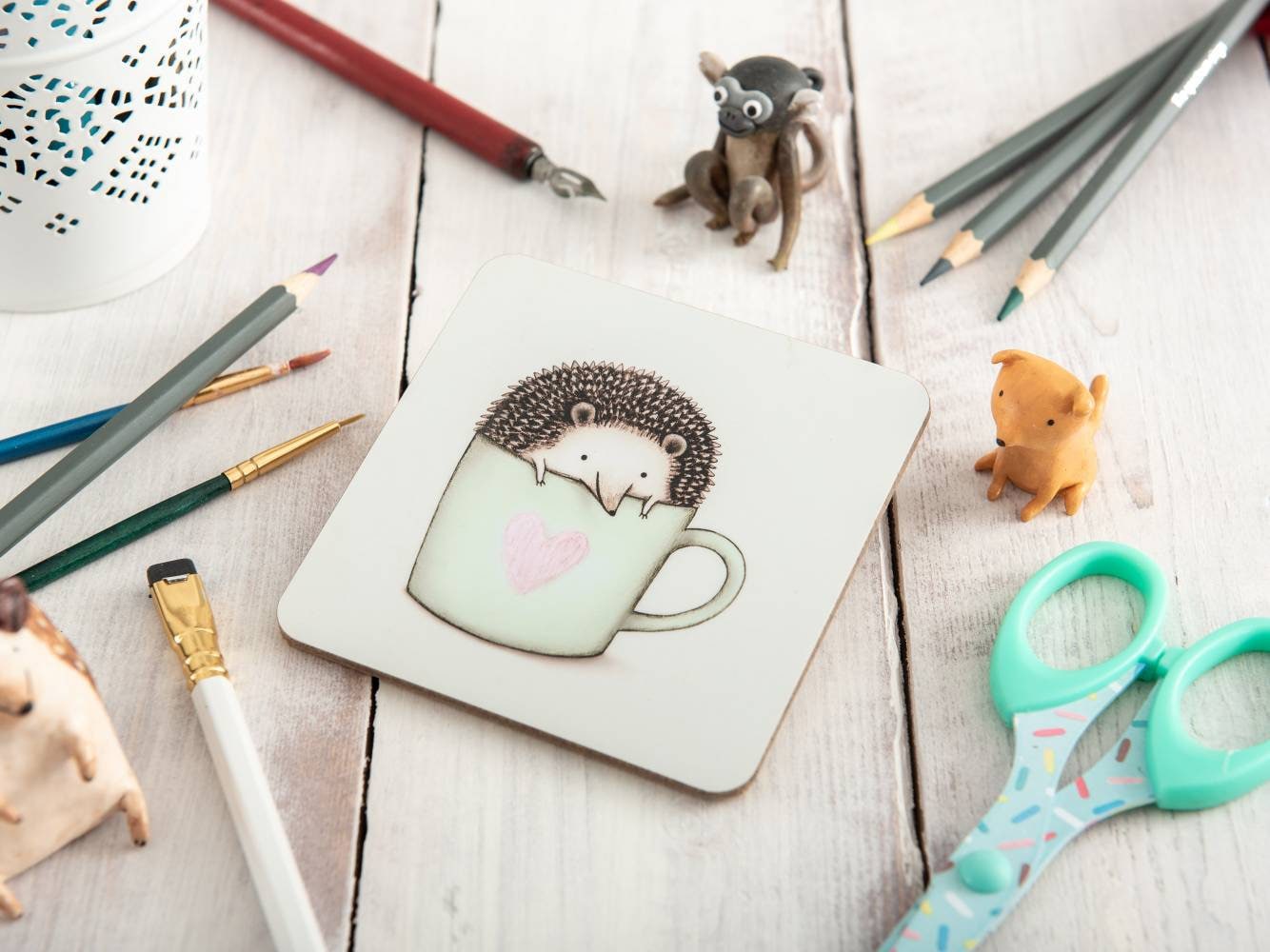 Hedgehog in a Mug Coaster